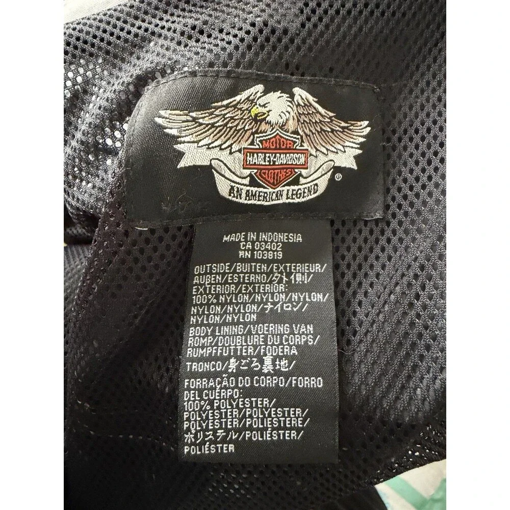 Harley Davidson Y2K Mens L Riding Jacket Gray Hooded Bar Shield 97059-07VX